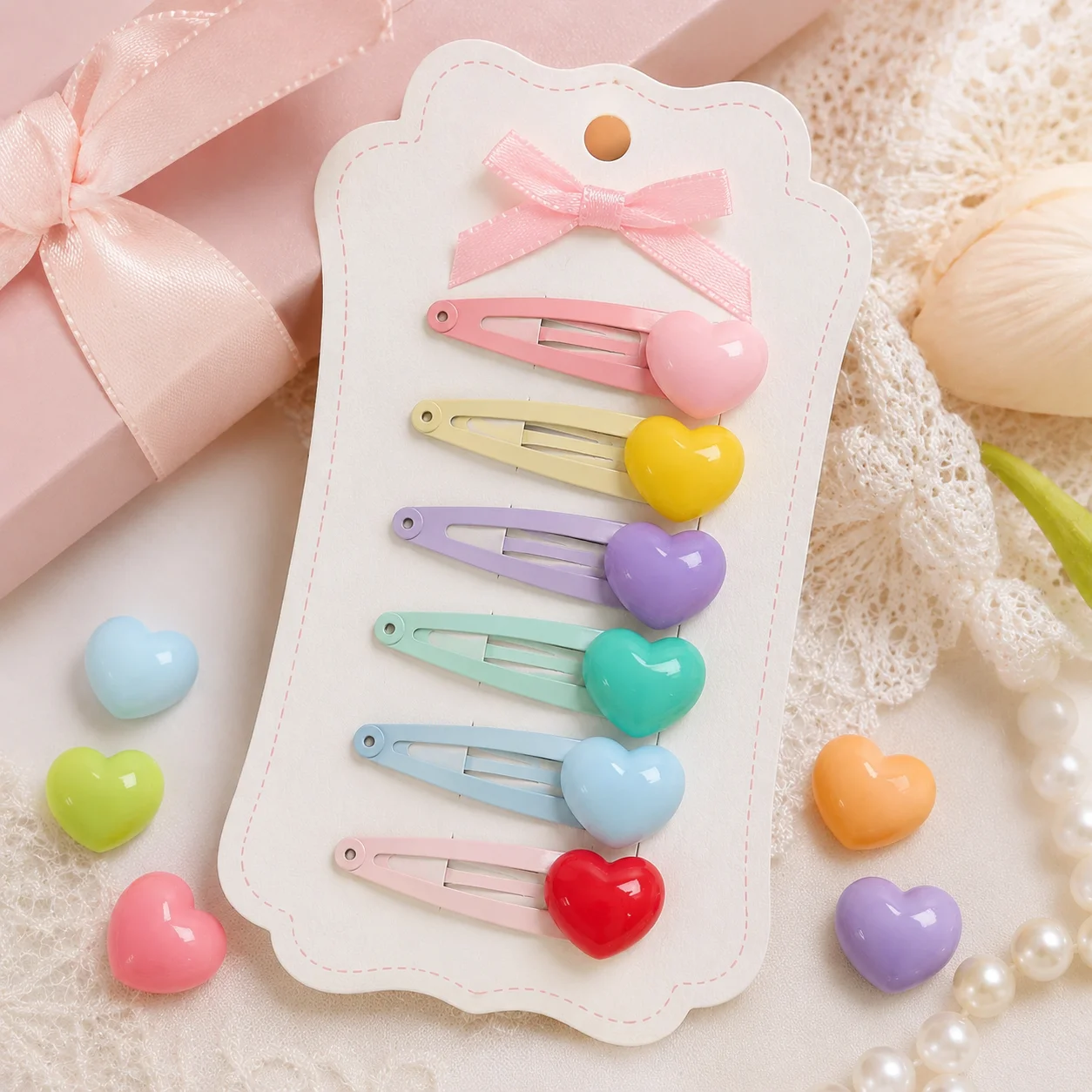Phone Cases Wholesale - Kleurrijke Hartvormige Hars Charms Flatback Cabochons