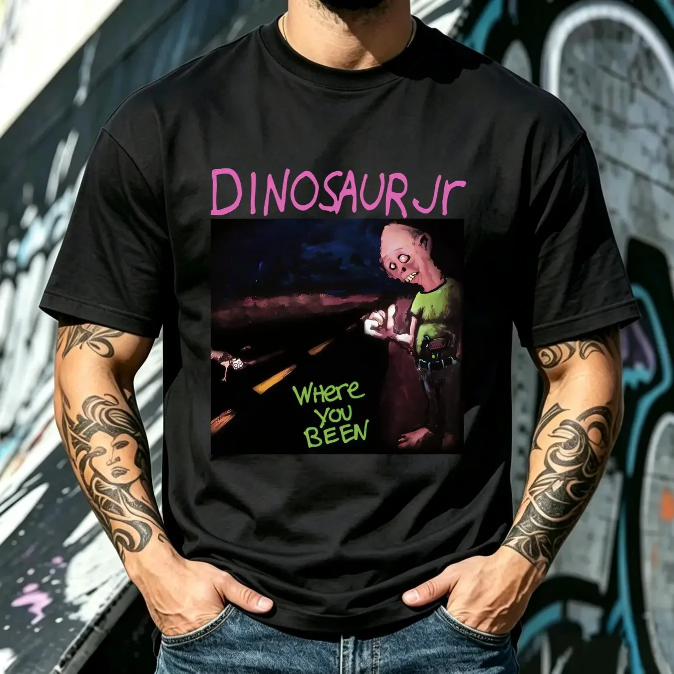 washed T Shirt Dinosaur Jr Where You Been 2024 Tour Black All Size s to 234Xl HE628 long or short sleeves vintage Washed