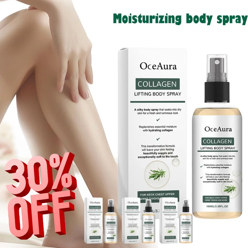 Spray Corporal Reafirmante con Colágeno OceAura 100ml, Aceite Corporal Hidratante Profundo, No Grasoso, para una Piel Suave y Elástica Después de la Ducha