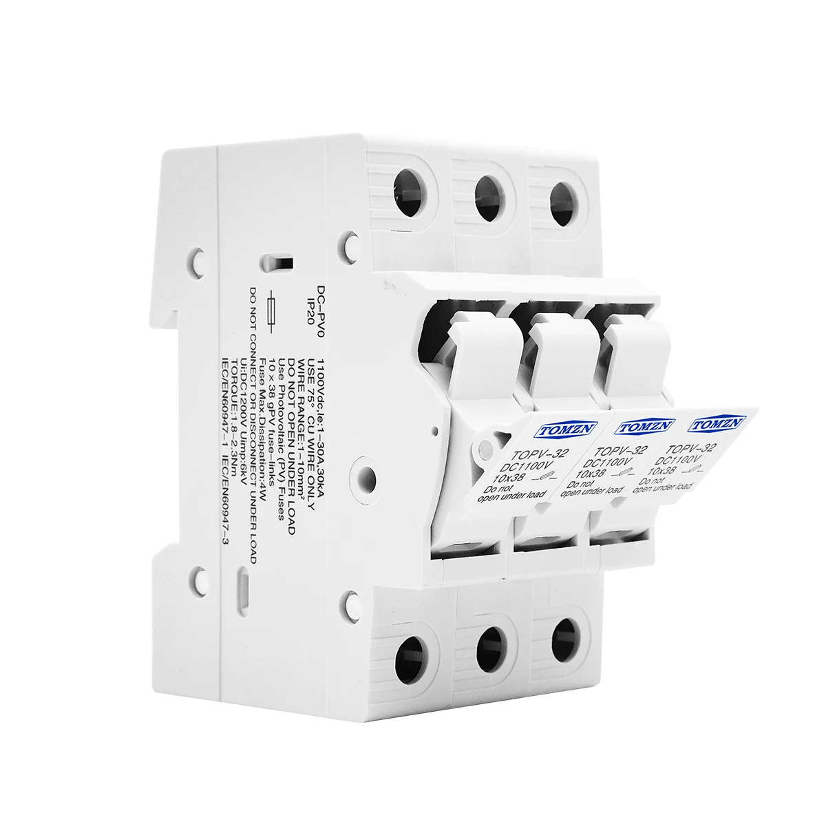 TOMZN 1P 2P 3P 4P 1100V DC فيوز حامل 10*38 مللي متر الجهد العالي PV TOPV-32X قاعدة نظام الضوئية حماية حامي gPV جديد