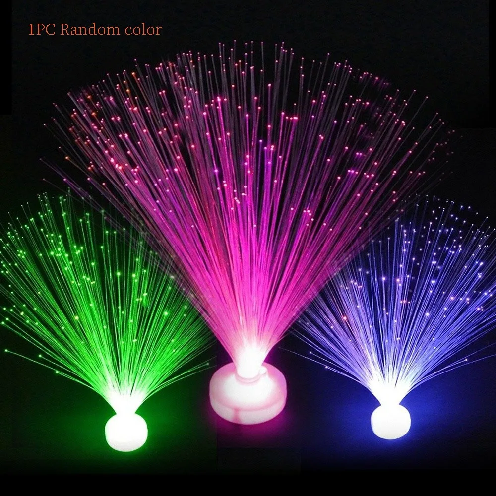 Creative Multicolor LED Fiber Optic Light Starry Sky Color-Changing Candle Lamp Holiday Decoration Home Decor