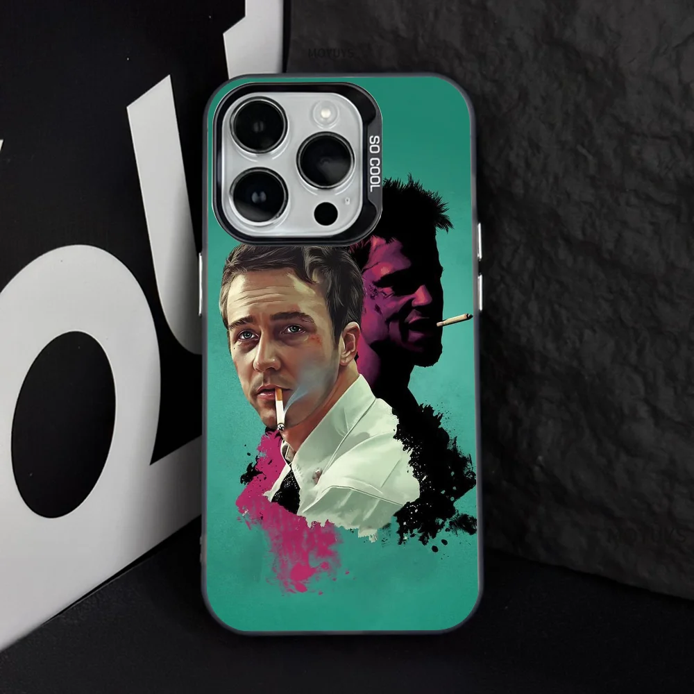 Movies Fight Club Phone Case Phone Case IMD Color Silver Shell For IPhone 16 15 14 13 12 11 Pro Max Plus