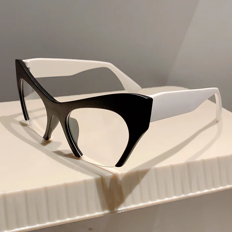 Retro Damen Halbrahmen Cat Eye Brillengestelle Mode Optischer Rahmen – Detail 13