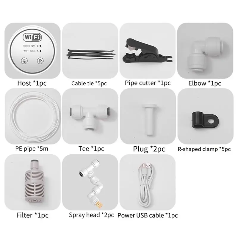 ABUI-Automatic Mist Rainforest Timing Sprays System Kit Wifi APP Control Intelligent Reptile Timing Sprays System Irrigation