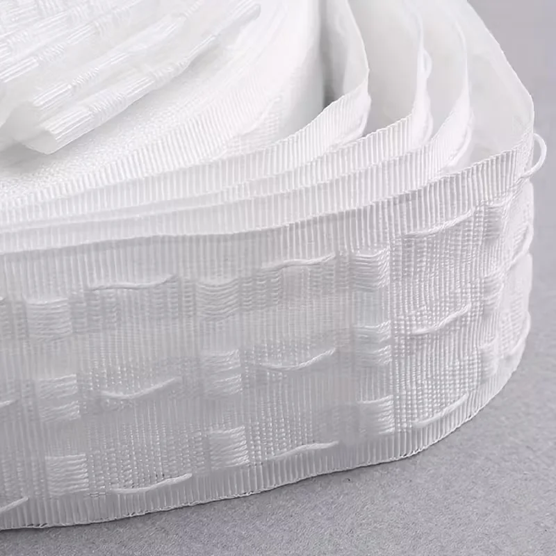 1 Roll of White Curtain Hook Cloth with Curtain Hook Tape for Curtain Heads, Shower Curtain Accessories, Home Decoration, Window