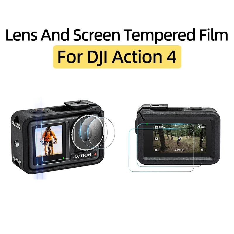 For DJI OSMO ACTION 4 Sports Camera Lens High Definition Tempered Glass Film Screen Anti-scratch Protective Film Accessories