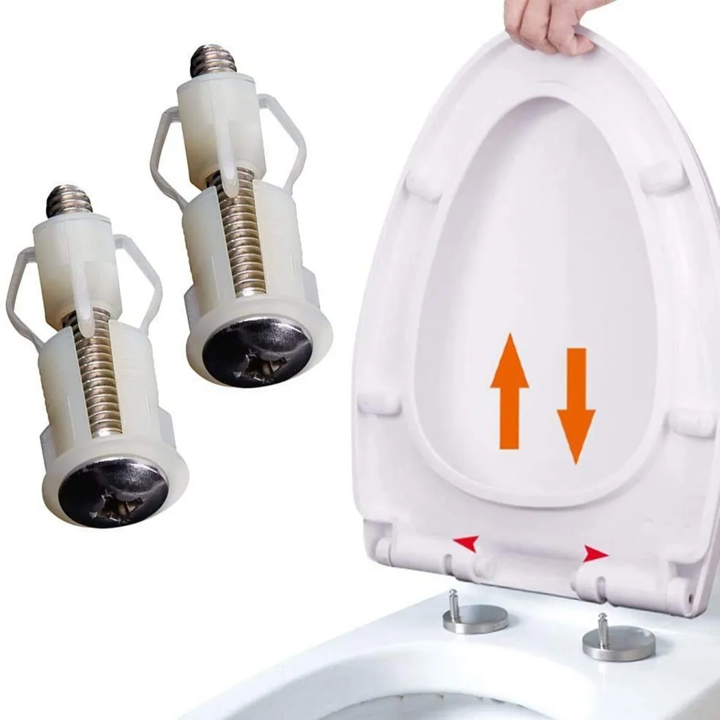 Nylon Expansion Nut Toilet Seat Screws Pan Nut Top White Blind Cover Fitting Fix Fixing Hole Kits Metal Washer