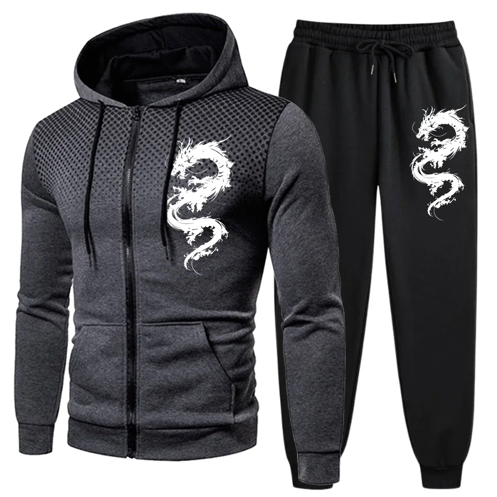 Daily Quality Versatile Men's Zipper Sweatshirts Fashion Autumn Winter Men Hoodies Outdoors Jogging Pants Tracksuit Comfortable