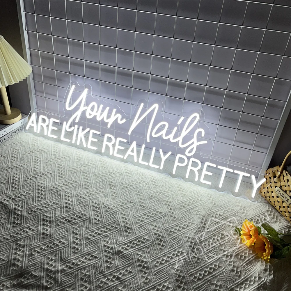 Your Nails are Like Really Pretty LED Neon Sign Nails Room Neon Lights Wall Art Decoration Beauty Salon Decor Night Lights USB view 4