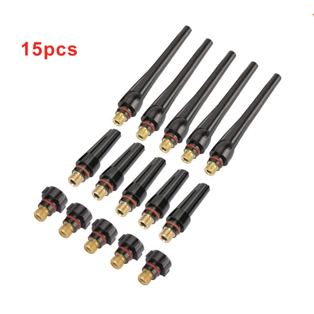 

TIG Back Cap Kit 57Y02 57Y03 57Y04，TIG Torch Accessory Replacement Part for WP-17/18/26 Welding Torch(15pcs 57Y02 57Y03 57Y04)