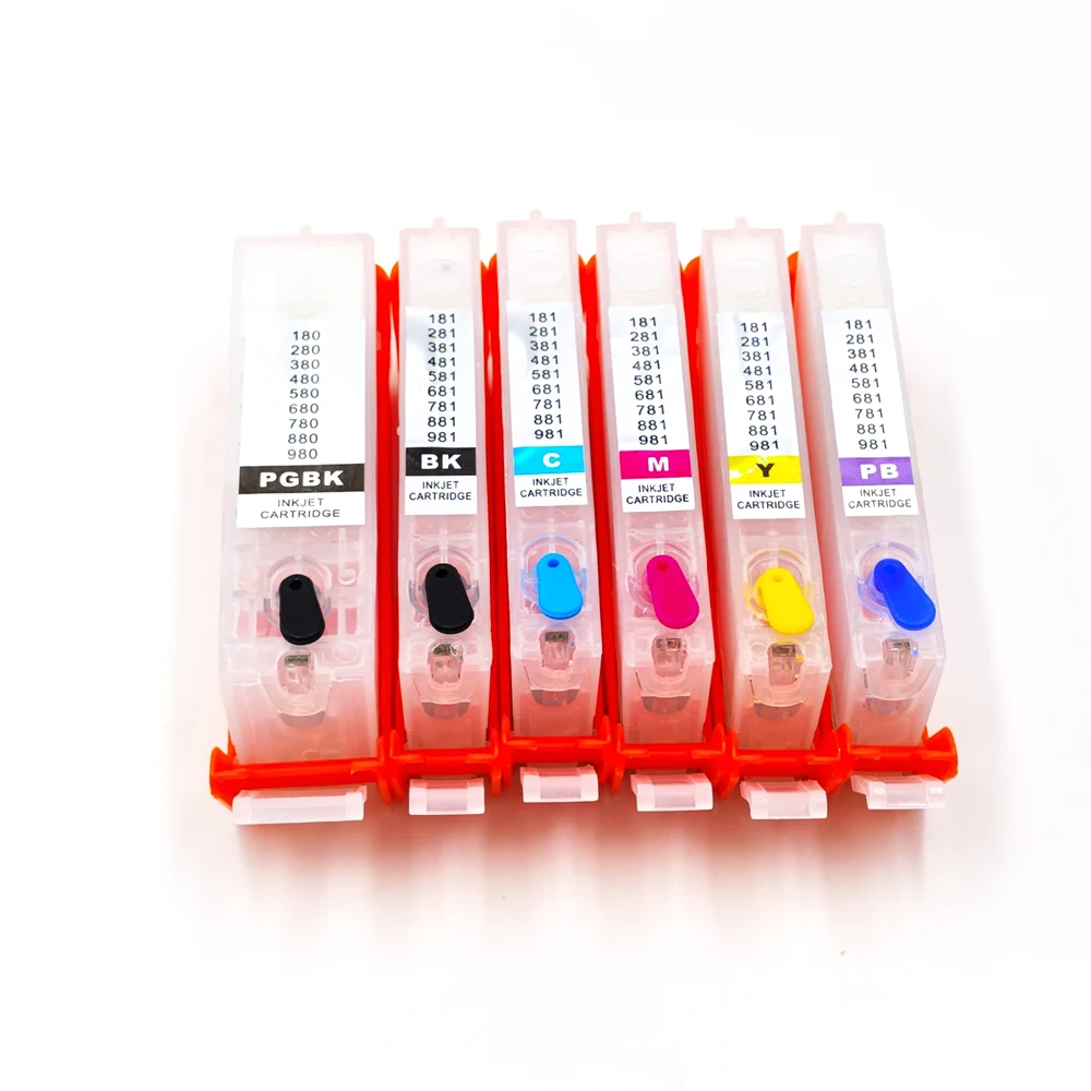 6 ألوان PGI-580 XL CLI-581 خرطوشة حبر لكانون 580 581 XXL PIXMA TS705 TR7550 TR8550 TS6150 TS8150 9150 TS9155 طابعة #1