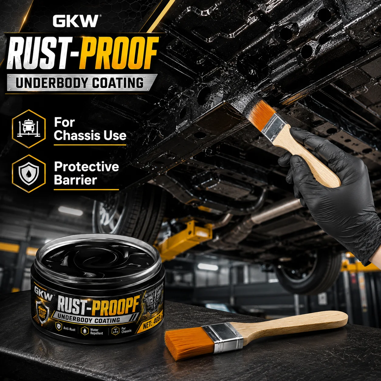 Car Chassis Protection Anti-Rust Paste to Repair Chassis Paint Peeling, Rust, and Damage Caused by Sand and Gravel, Soundproofing and Shock-Absorbing Maintenance Paste