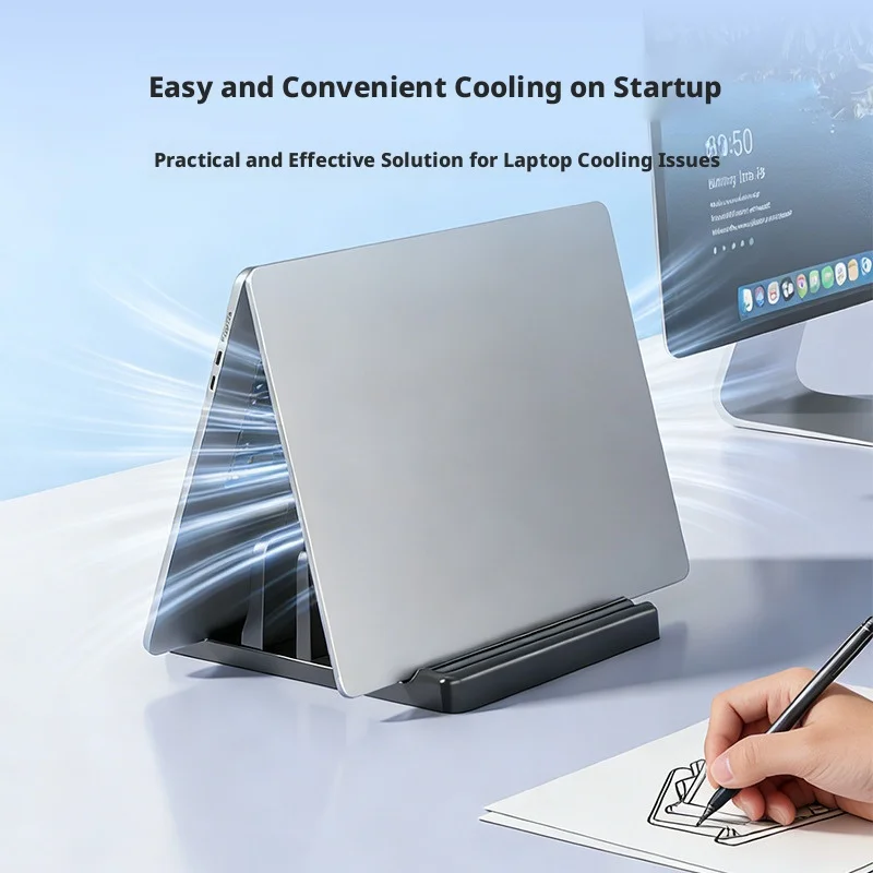 Universal 3/2 Slots Desk Laptop Holder Vertical Laptop Stand Laptop Docking Station Stand Desk Storage for MacBook Tablet Phone