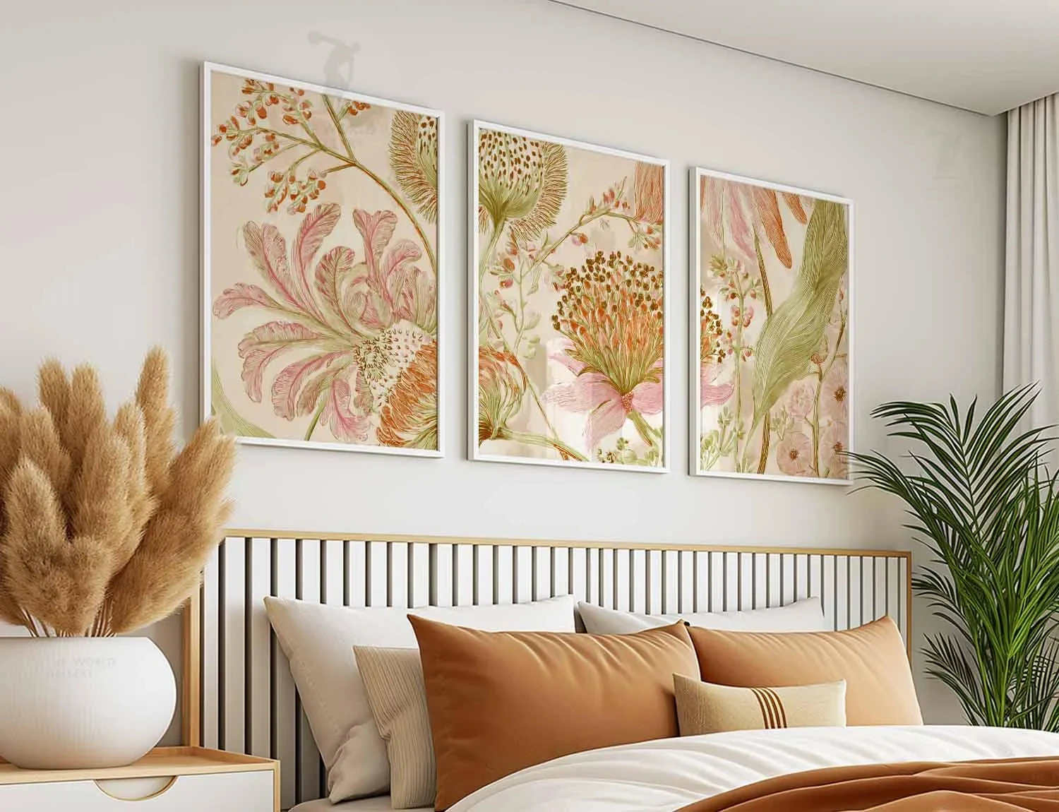 3 Vintage Botanical Wall Art, Cottagecore Floral Prints, Wildflower Botanical Poster Trio, Soft Earthy Nature Art for Home Decor