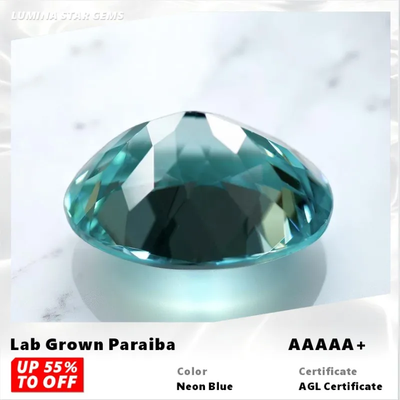 

L-Lab Grown Paraiba Oval Cut Size 3x5-9x11mm VVS1 Charms Diy Advanced Jewelry Making Materials Selectable AGL Certificate