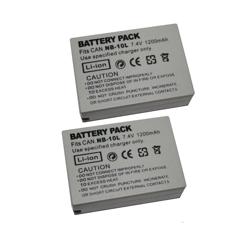 

1200mAh NB-10L NB 10L Li-ion Battery For Canon PowerShot SX40 IS SX40IS SX50HS SX60 HS SX60HS G1 X G3 X G15 G16 Digital Camera
