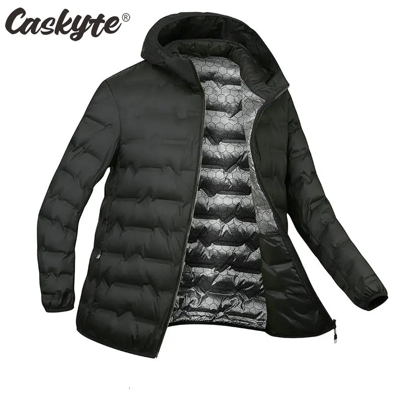 

CASKYTE Men's Winter Cycling Down Jacket Duck Down Lightweight Padded Jackets Hiking Camping Climbing Graphene Lining Warm Coat