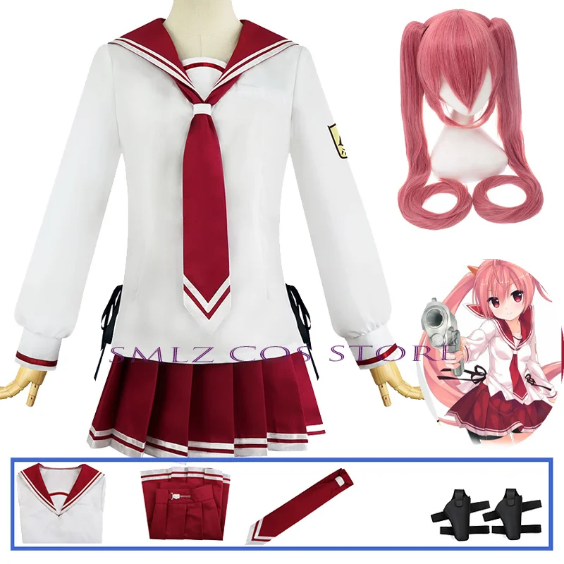 Disfraz de Anime Hidan No Aria, Kanzaki Holmes Aria Reki H, Disfraz de Mujer, Uniforme JK, Falda, Peluca, Accesorios para Fiesta de Halloween