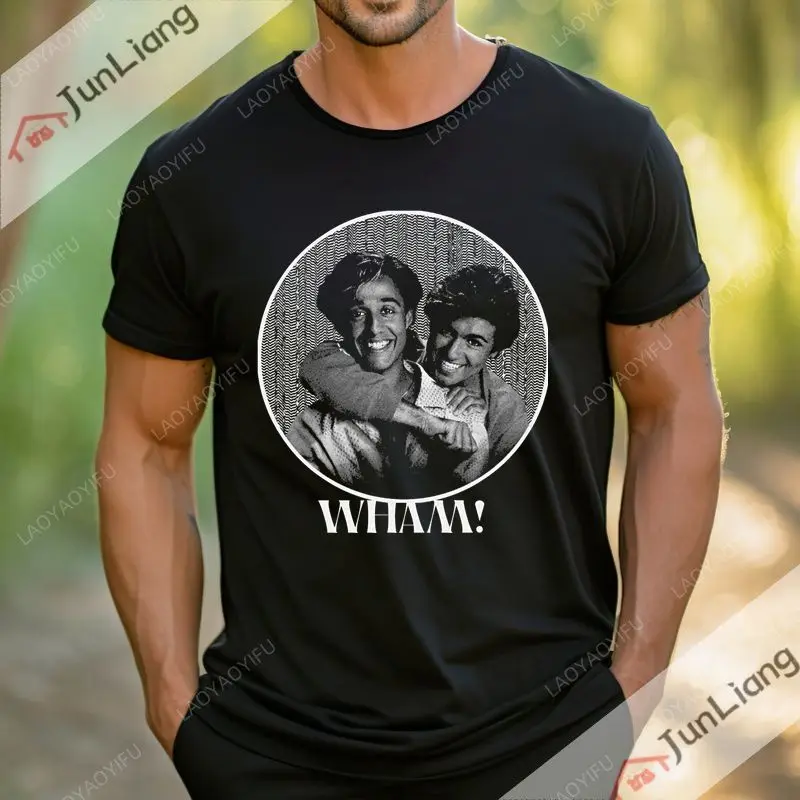 Wham! George Michael Rock Retro Men's and Women's Loose Summer Short Sleeve T-shirt 100% Cotton Street Top