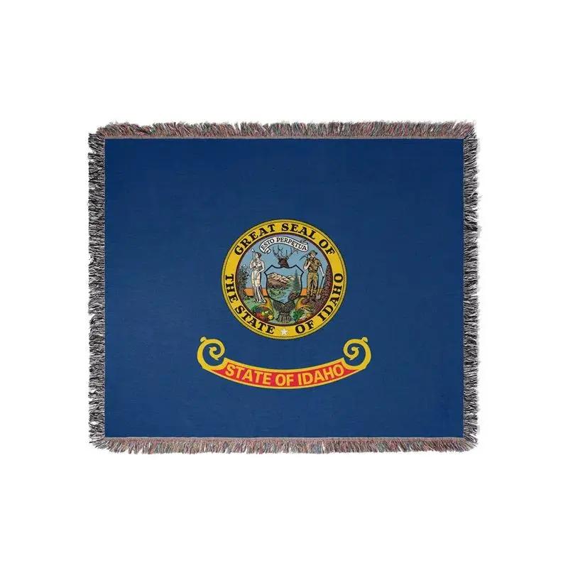 Aertemisi Idaho United States of America Jacquard Fringed Woven Throw Blanket