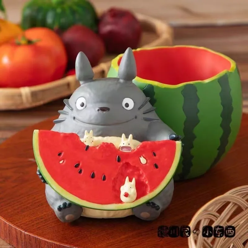 My Neighbor Totoro Niedlicher, wassermelonenförmiger Mehrzweck-Dekor-Stifthalter, Aufbewahrungseimer für den Eingangsbereich, Süßigkeitenbox, Tischdekoration