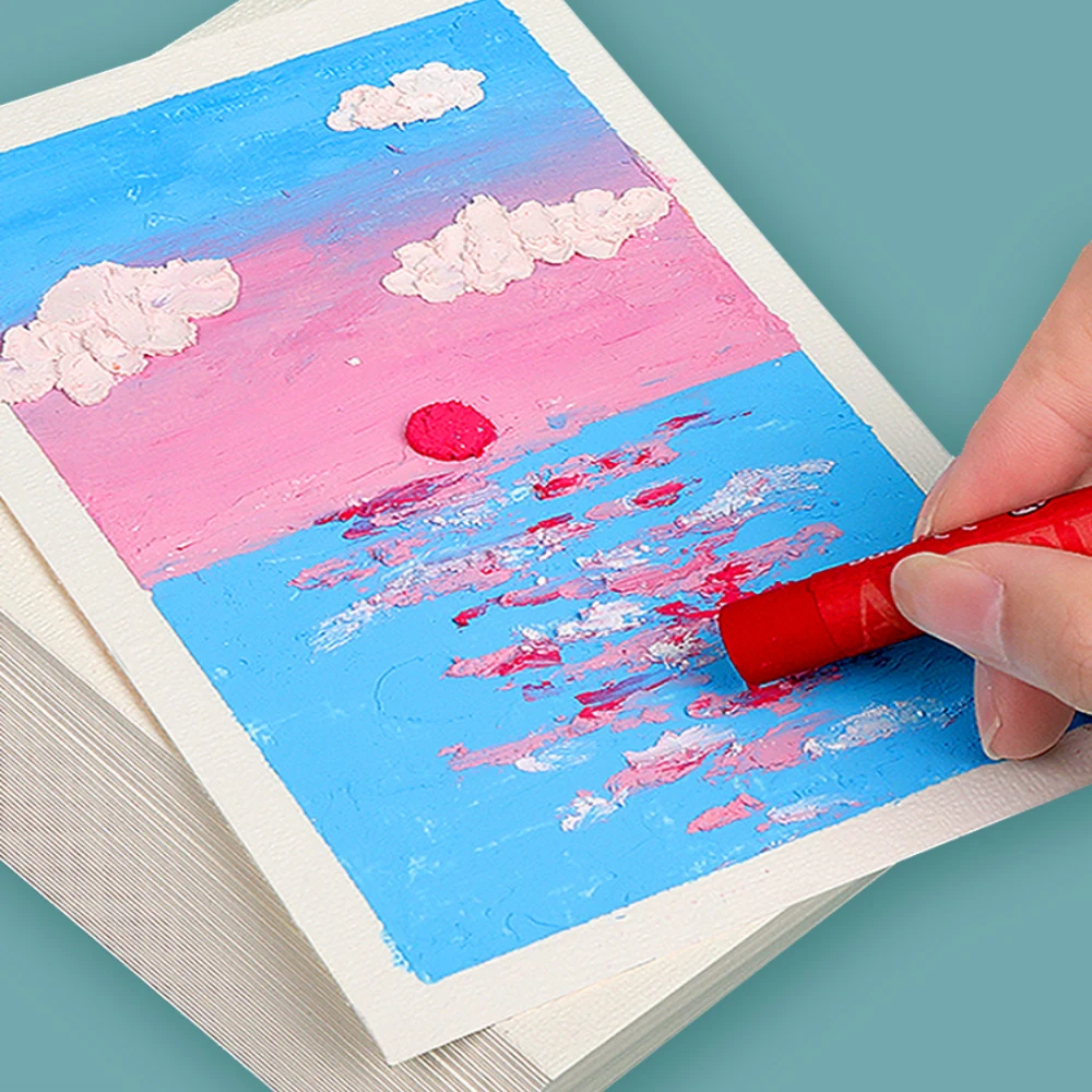 Oil Painting Stick Special Paper 50 Sheets 200g 20cmX20cm Square Crayon Color Lead Painting Paper 32K Art Sketch Blank Paper