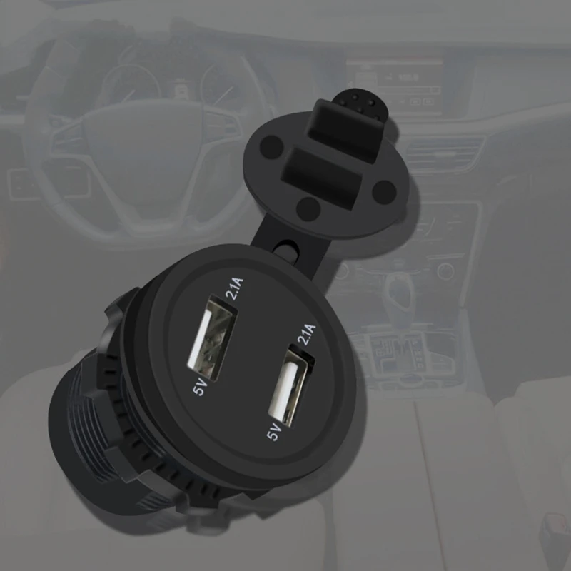 Cargador universal dual del adaptador toma corriente del zócalo del coche 2 puertos USB 5V 4.2A