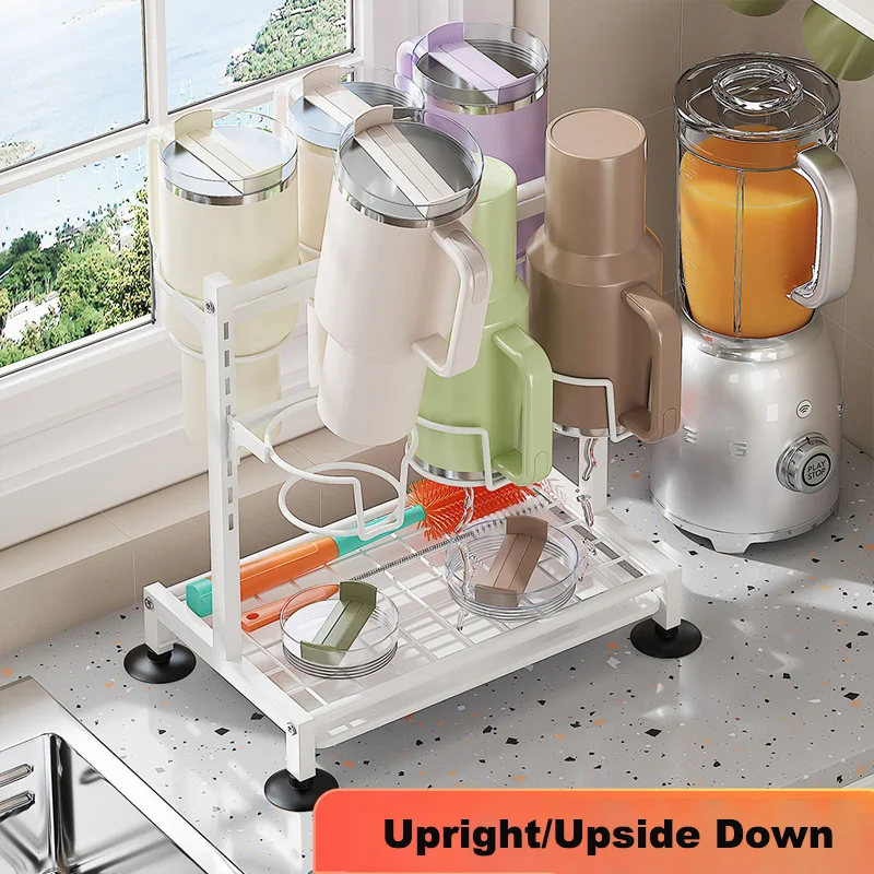 Water Bottle Drainer Kitchen Storage Rack Bottle Drying Shelf Countertop Cup Cleaning Utensil Organizer Kitchen Accessories