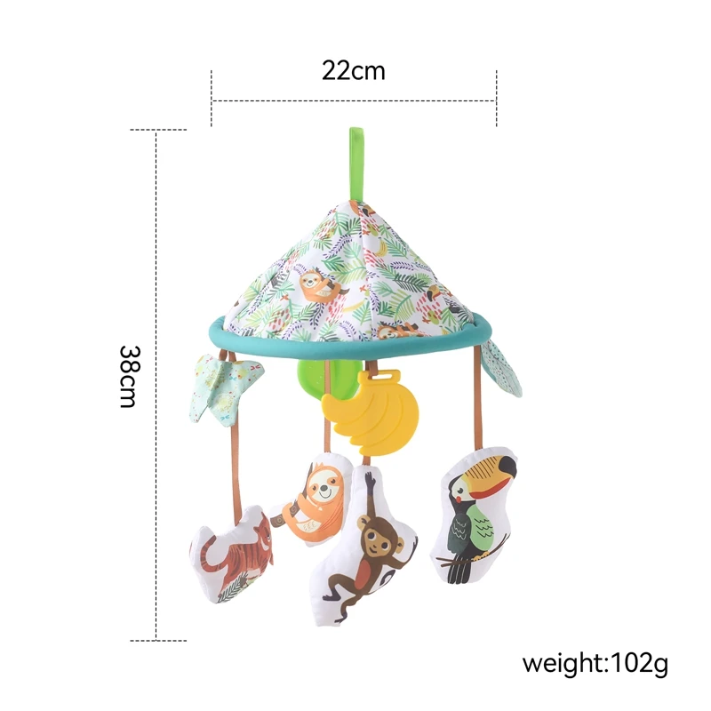 Newborn Mobile Crib Bed Bell Rattles Music Toys Baby Montessori Toys Bed Bell Bracket Baby Toys Wooden Bed Bell Accessories