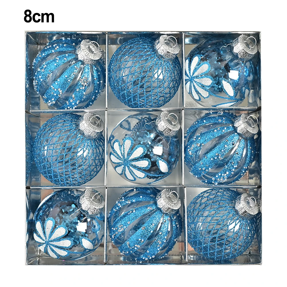 Decorative Balls Christmas Balls Christmas Decorations 8 Cm Diameter 9 Pieces Set Easy To Hang Indoor Outdoor Decor