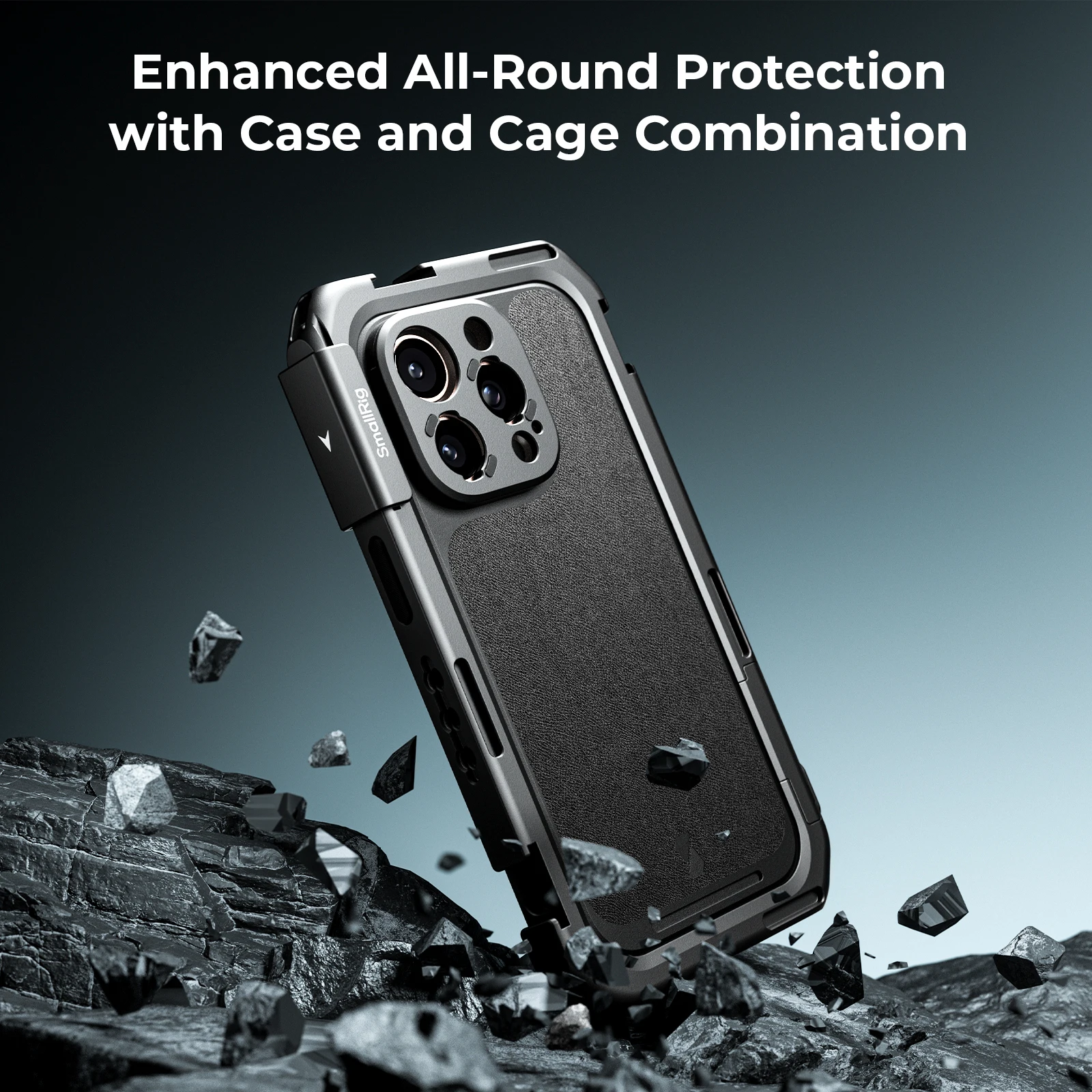 SmallRig Mobile Video Cage for iPhone 16 Pro for iPhone 16 Pro Max for Take Video, Shooting Can Quick Release Handles Tripods