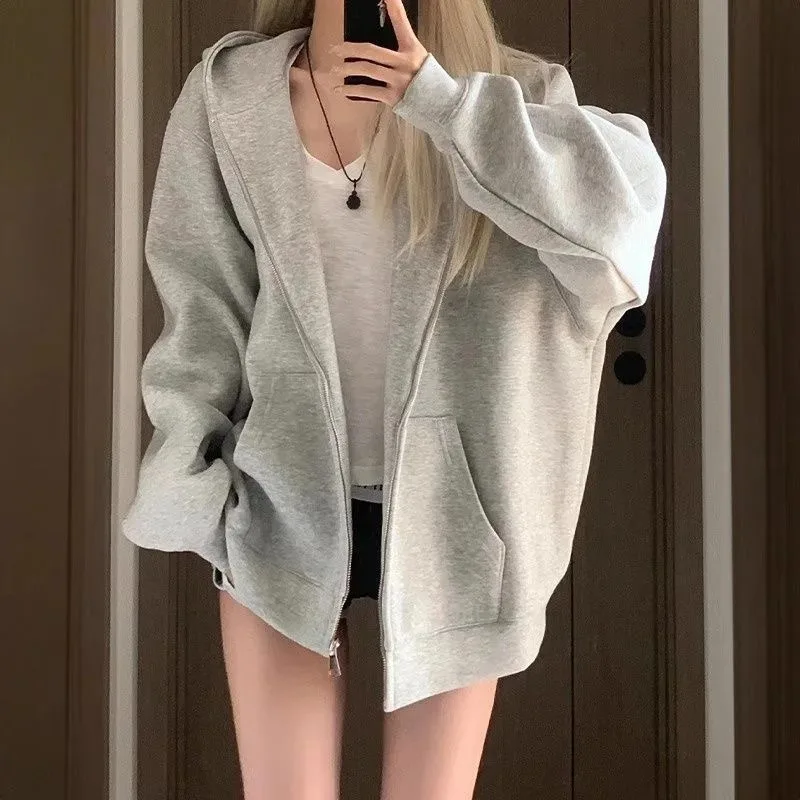 

2025 Autumn Winter Hooded Sweatshirt for Women Korean Fashion Sporty Slim Fit Zipper Hoodies Women Streetwear Y2k Ropa Mujer