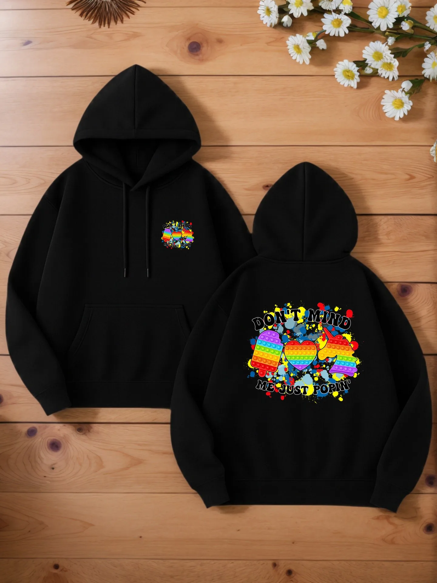 سترة بغطاء للرأس للرجال، سترة كاجوال بغطاء للرأس مطبوعة برسوم كارتونية للرجال، قماش ناعم للارتداء اليومي