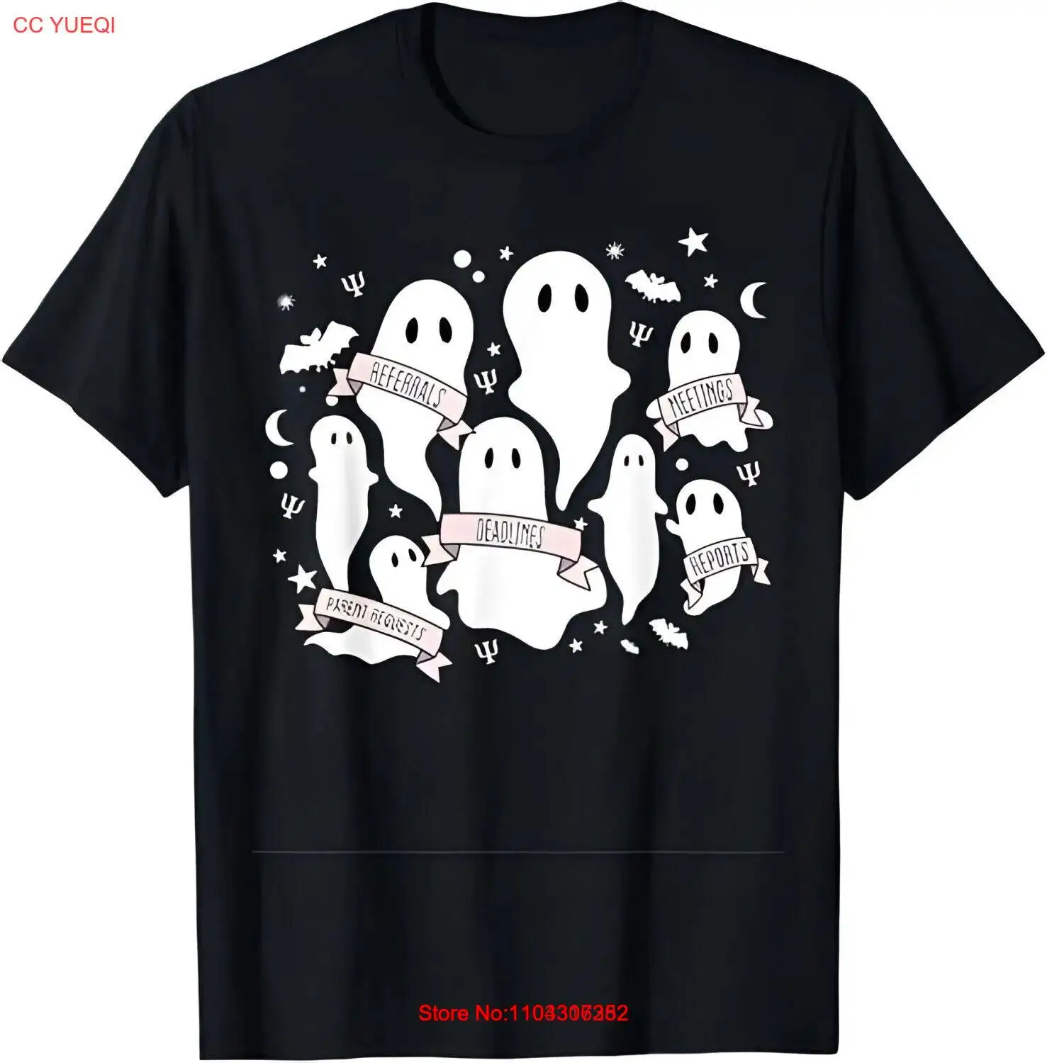 School Psych Ghosts - School Psychologist Halloween T-Shirt