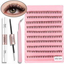 10 Rows 8-13 mm Individual Lashes DIY Mixed Eyelash Extension Kit 200 Cluster cilios Natural Long False Eyelashe Set Makeup Tool