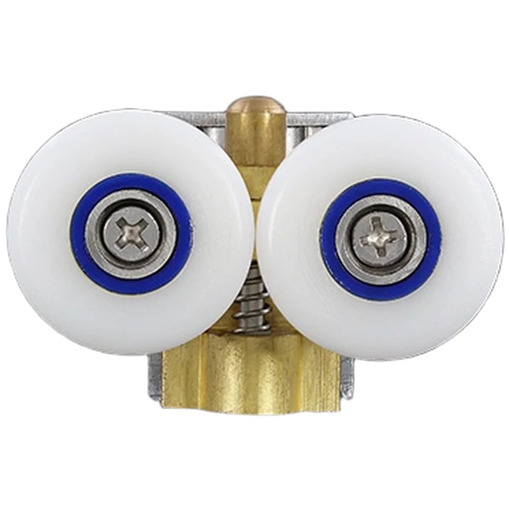 Brass and Copper Shower Door Pulleys 26mm Adjustable Upper Lower Rollers Smooth Operation for Heavy Glass Doors