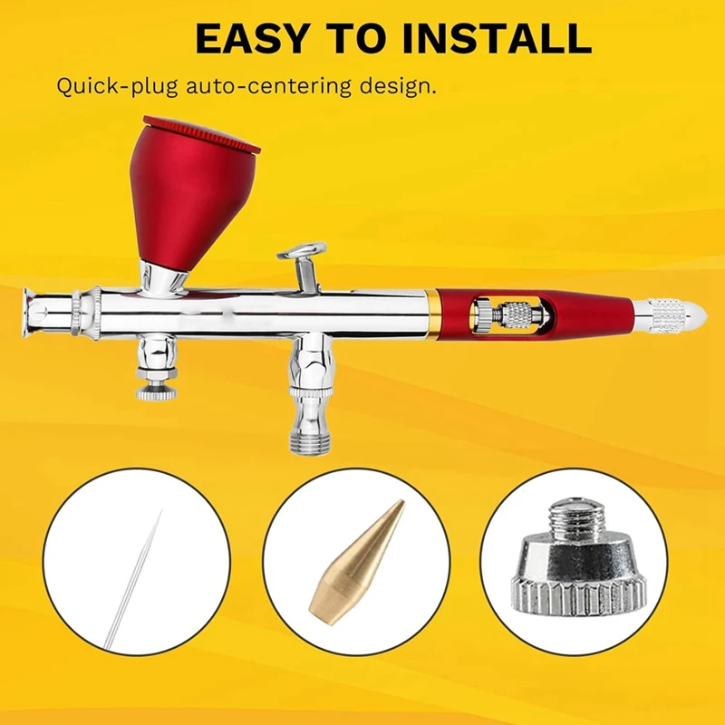 GIGI 10 ชิ้น Airbrush หัวฉีดชุด Airbrush เข็มอะไหล่ประแจและชุดทําความสะอาด Airbrush