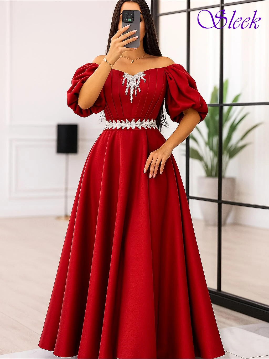 فستان سهرة رسمي أنيق مخصص برقبة قارب على شكل حرف A وأكمام قصيرة، فساتين مناسبة كلاسيكية حديثة للحفلات