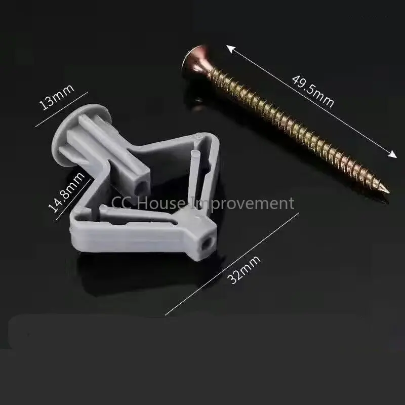 10 sets/pack Plastic Airplane Expansion Pipe Curtain Gypsum Board Hollow Wall Expansion Screw 3.5*50+Anchor 8*50 Plugs Up Aging image 6