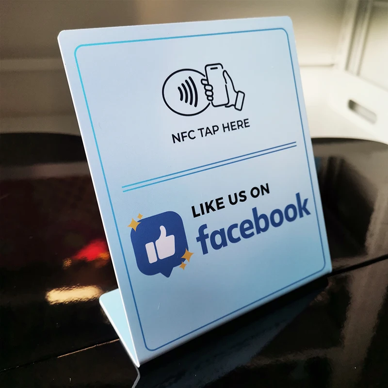 Large Size PVC Google Reviews NFC Table Display Stand Facebook Instagram NFC Stand