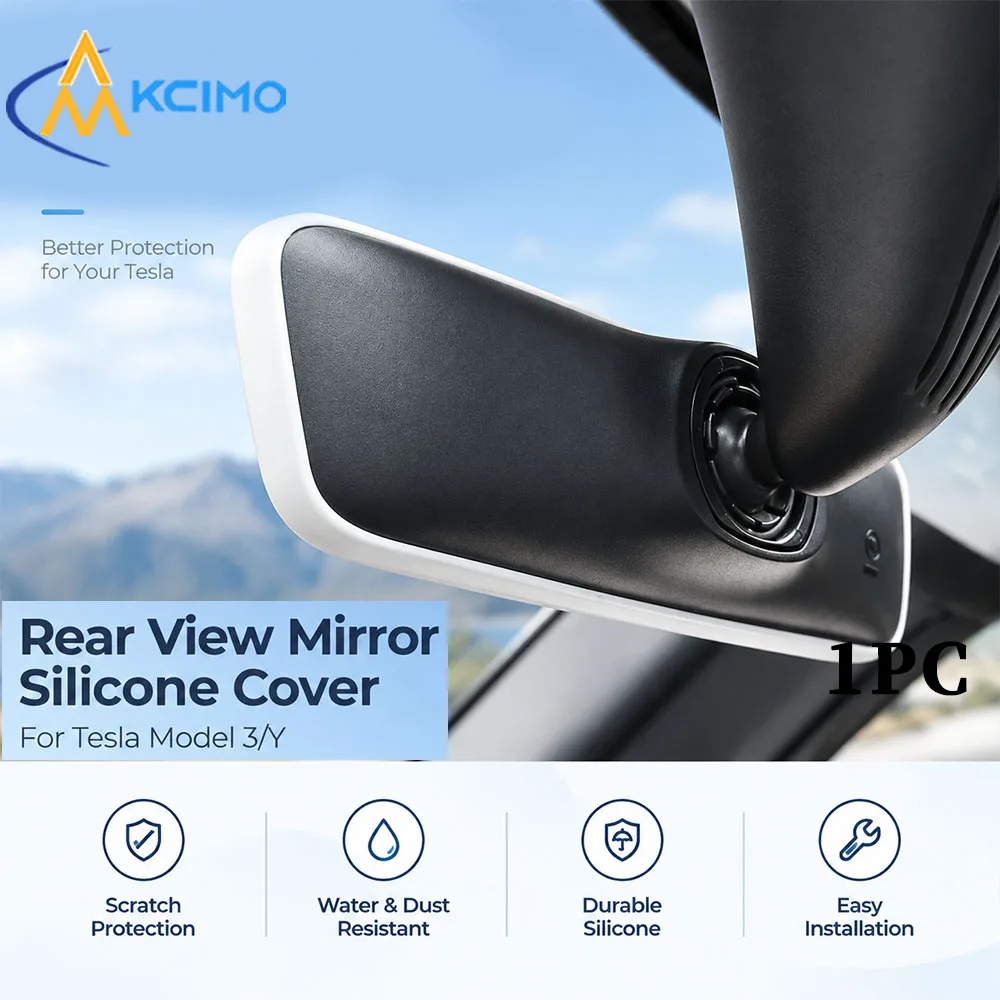 For Tesla Model 3 Model Y Rearview Mirror Silicone Cover Anti Scratch Interior Mirror Protective Trim