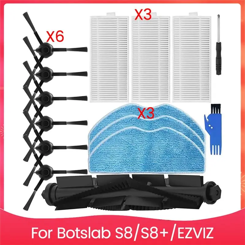 

Комплект запасных частей JHD для 360 For Botslab S8/S8+ и для роботов-пылесосов EZVIZ, щетки, фильтры
