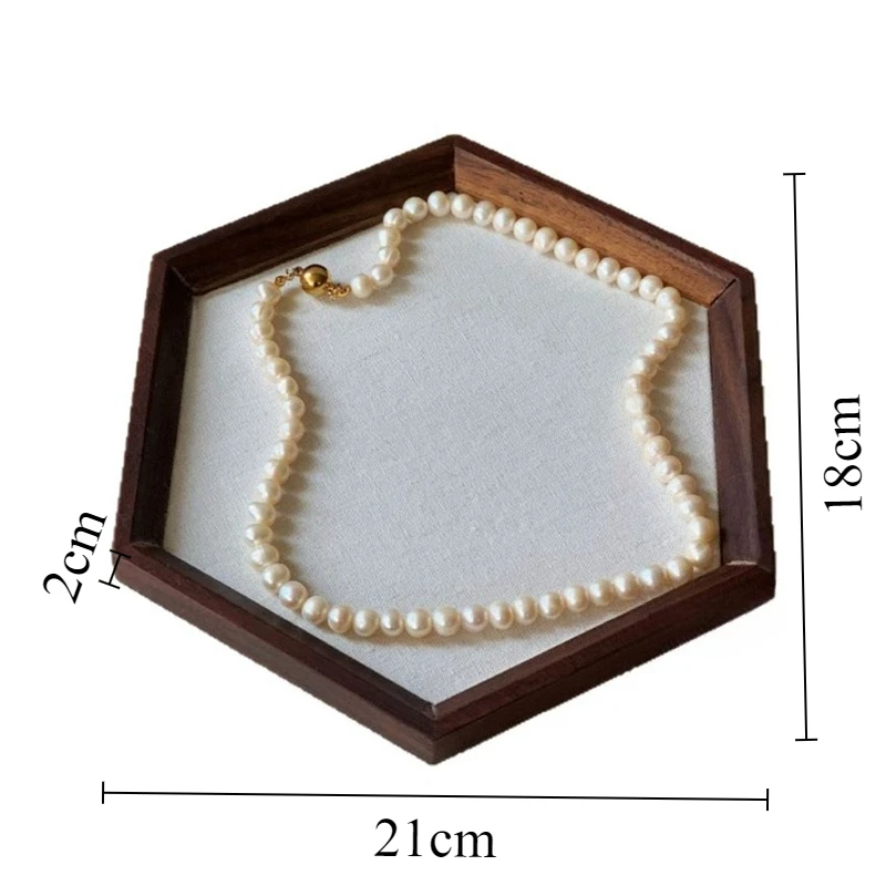 الجوز الأسود علبة مجوهرات الحد الأدنى حلقة تخزين الصواني القلائد الرجعية القرط سوار عرض البليت المنظم مجوهرات الدعامة