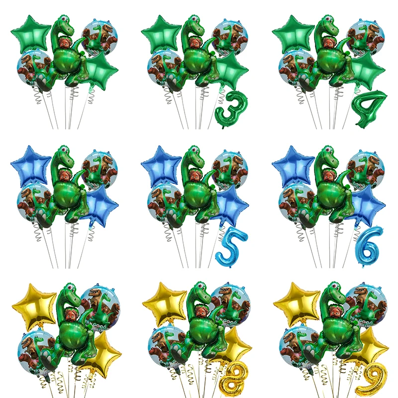 

6Pcs The Good Dinosaur Balloons Kit Toys Children Birthday Party Balloon Arlo Dinosaur 32inch Number Big Baby Shower Supplies