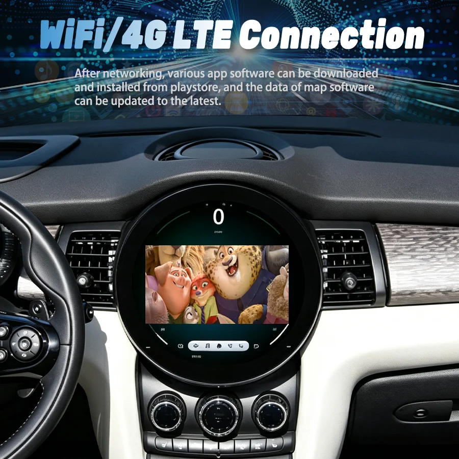 11.7'' Screen Android Auto Carplay For BMW Mini One F55 Cooper F56 Clubman R56 R60 2007-2016 Stereo Car GPS Navigation Bluetooth