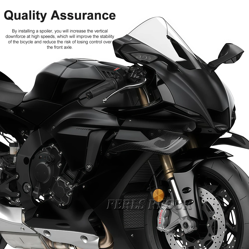 Spoiler alette adatto per Yamaha R1 R1M 2020-2025 Ali installate da bulloni Carenatura anteriore ala fissa Parti moto ABS di alta qualità