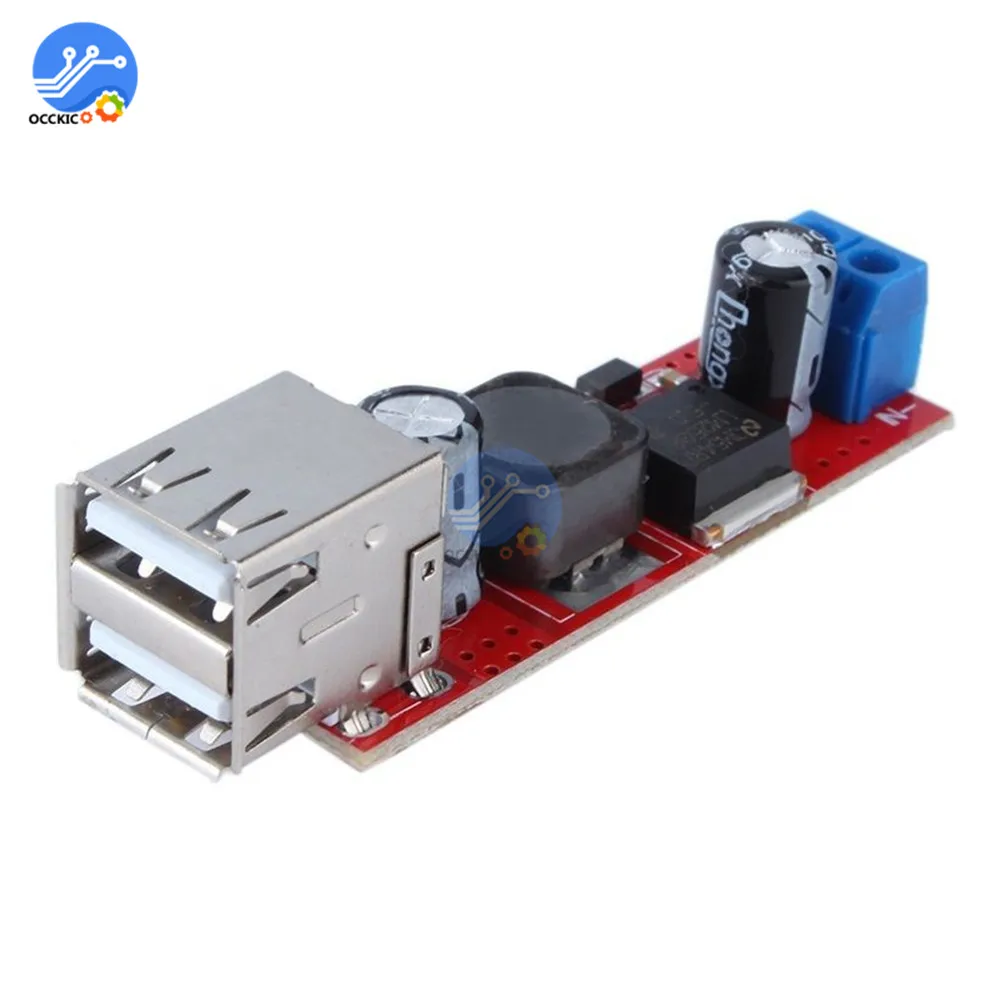 LM2596 DC 6-40V To 5V 3A 2 Port USB Charger Module DC-DC Step-down Converter For Vehicle Charger Dual USB