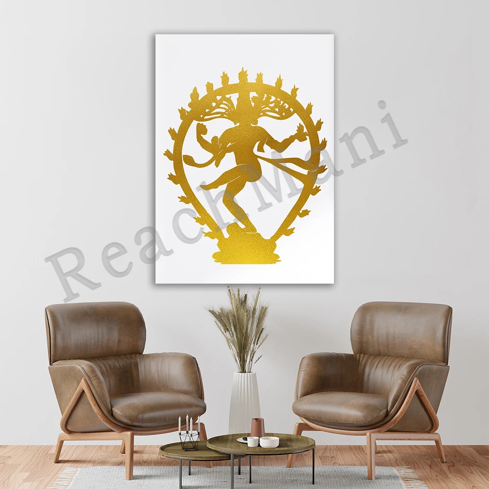 Nataraja Shiva Lord of the Dance Lord Shiva Gold Art Print Poster Decor Gift