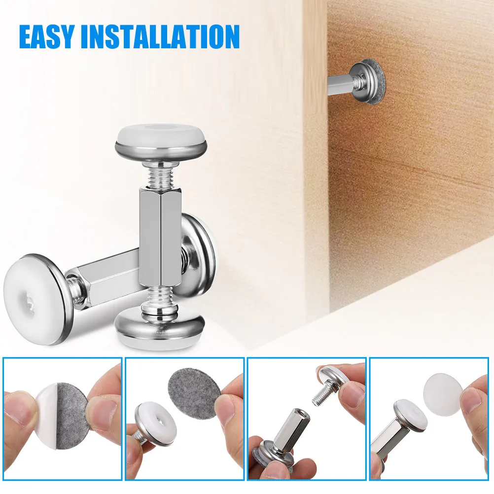 4Sets Adjustable Bed Headboard Stopper Anti-Shake Stabilizer Prevent Protect Wall Support Bed Frame Hardware Attachment