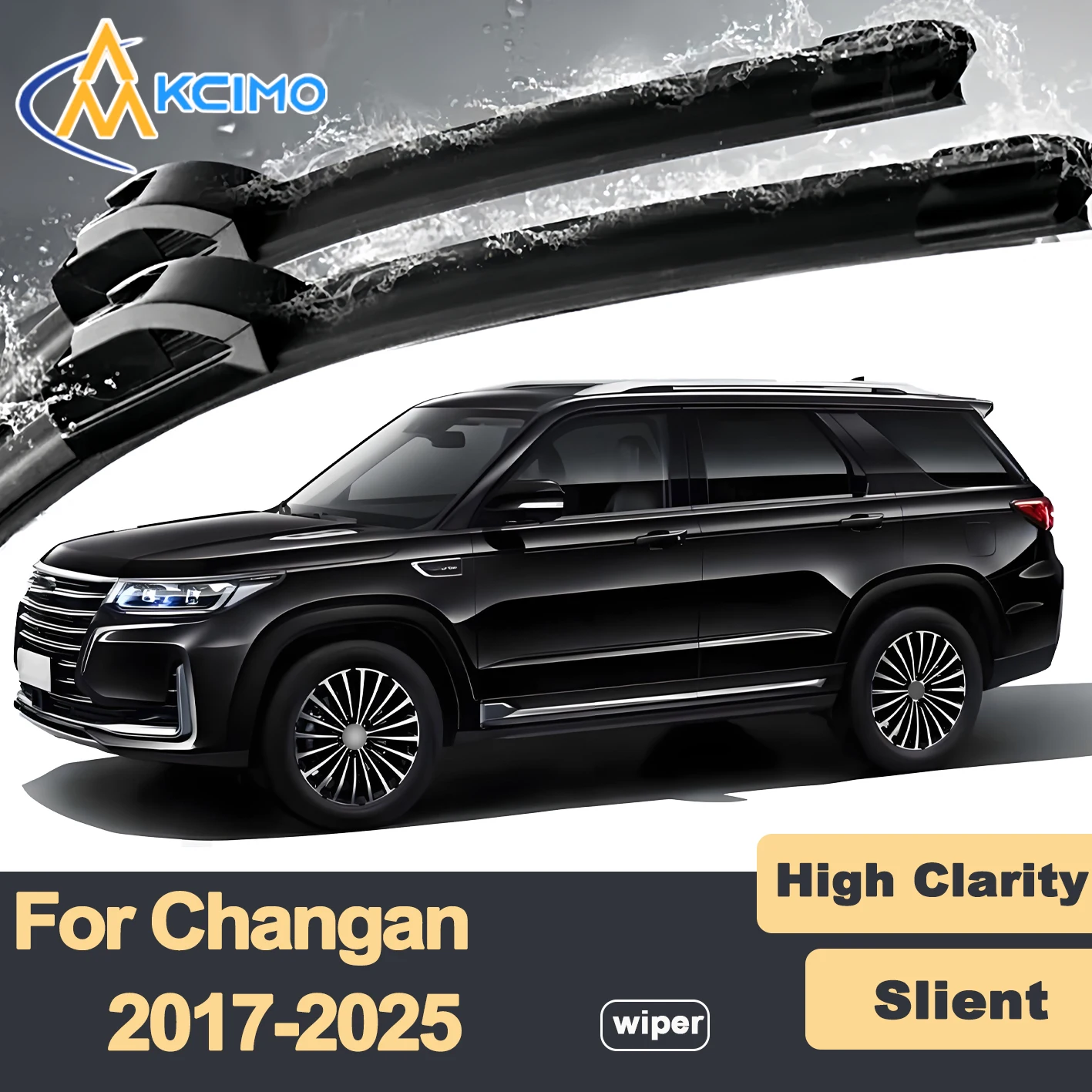 

Premium Rubber Durable Silent Windshield Wiper Blades 2pcs for Changan CS95 2017-2025 Front Wiper Blades Set